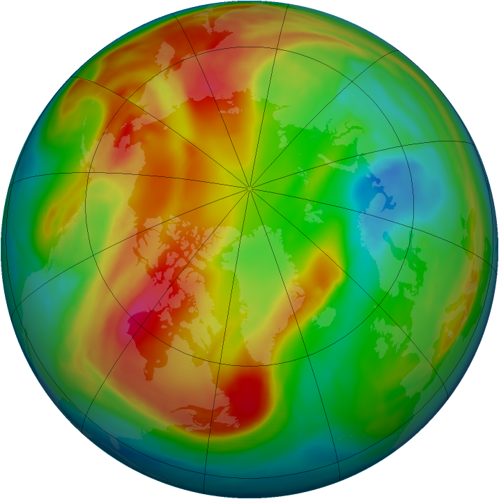 Arctic ozone map for 12 February 2008